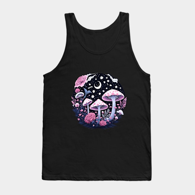 Mushrooms and Roses Tank Top by Shaymalily